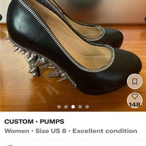 Custom Black Spiked Pumps